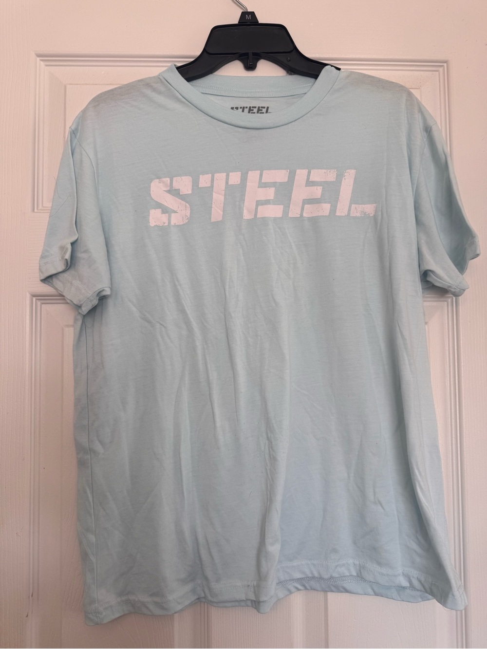 Steel Logo Short-Sleeve Tee in Light Blue